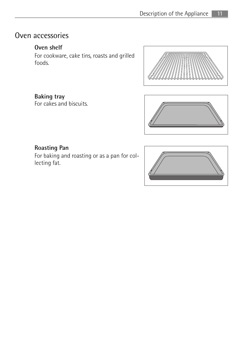 Oven accessories | Electrolux 41056VH User Manual | Page 11 / 60