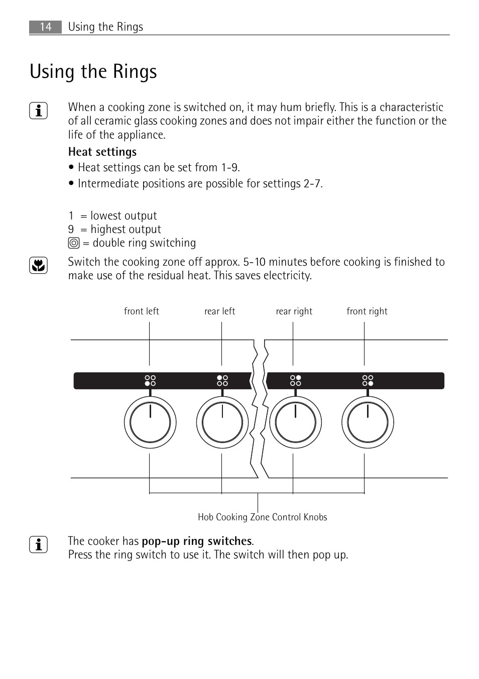 Using the rings 3 | Electrolux 41056VH User Manual | Page 14 / 60