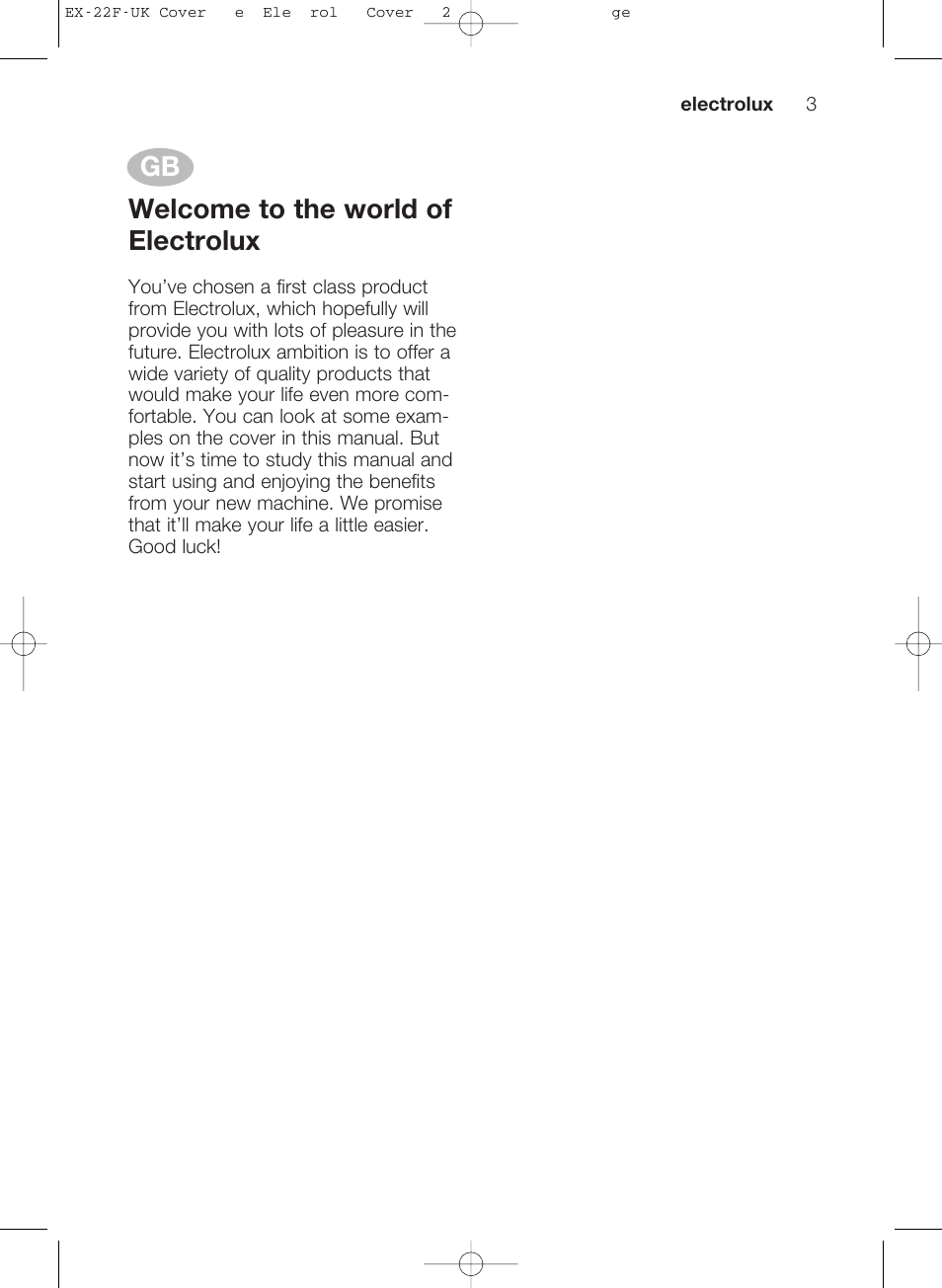 Gb welcome to the world of electrolux | Electrolux EMS17206 User Manual | Page 3 / 44