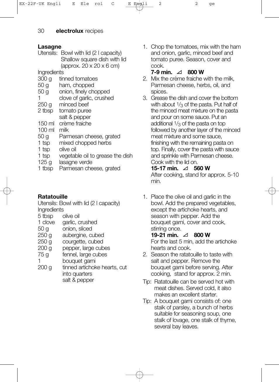 Electrolux EMS17206 User Manual | Page 30 / 44