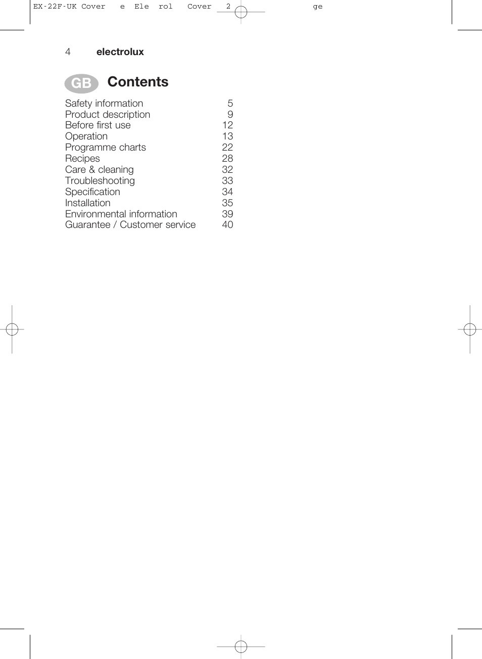 Contents gb | Electrolux EMS17206 User Manual | Page 4 / 44