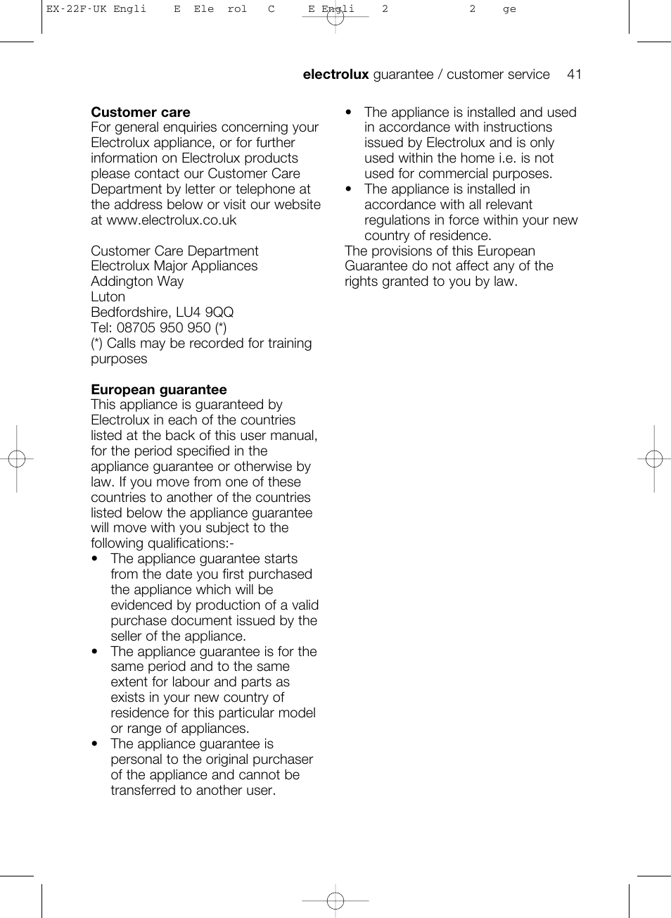 Electrolux EMS17206 User Manual | Page 41 / 44