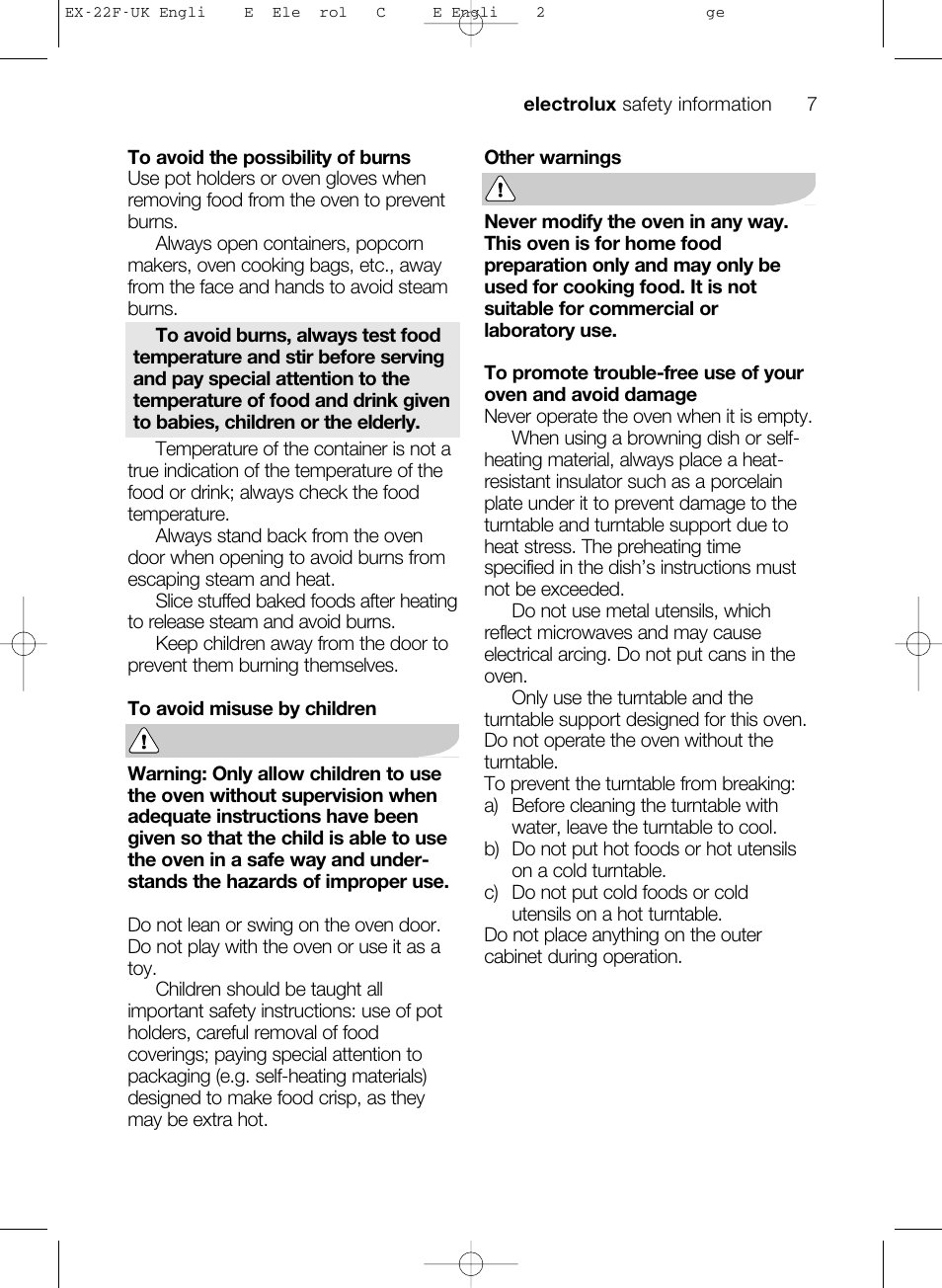 Electrolux EMS17206 User Manual | Page 7 / 44