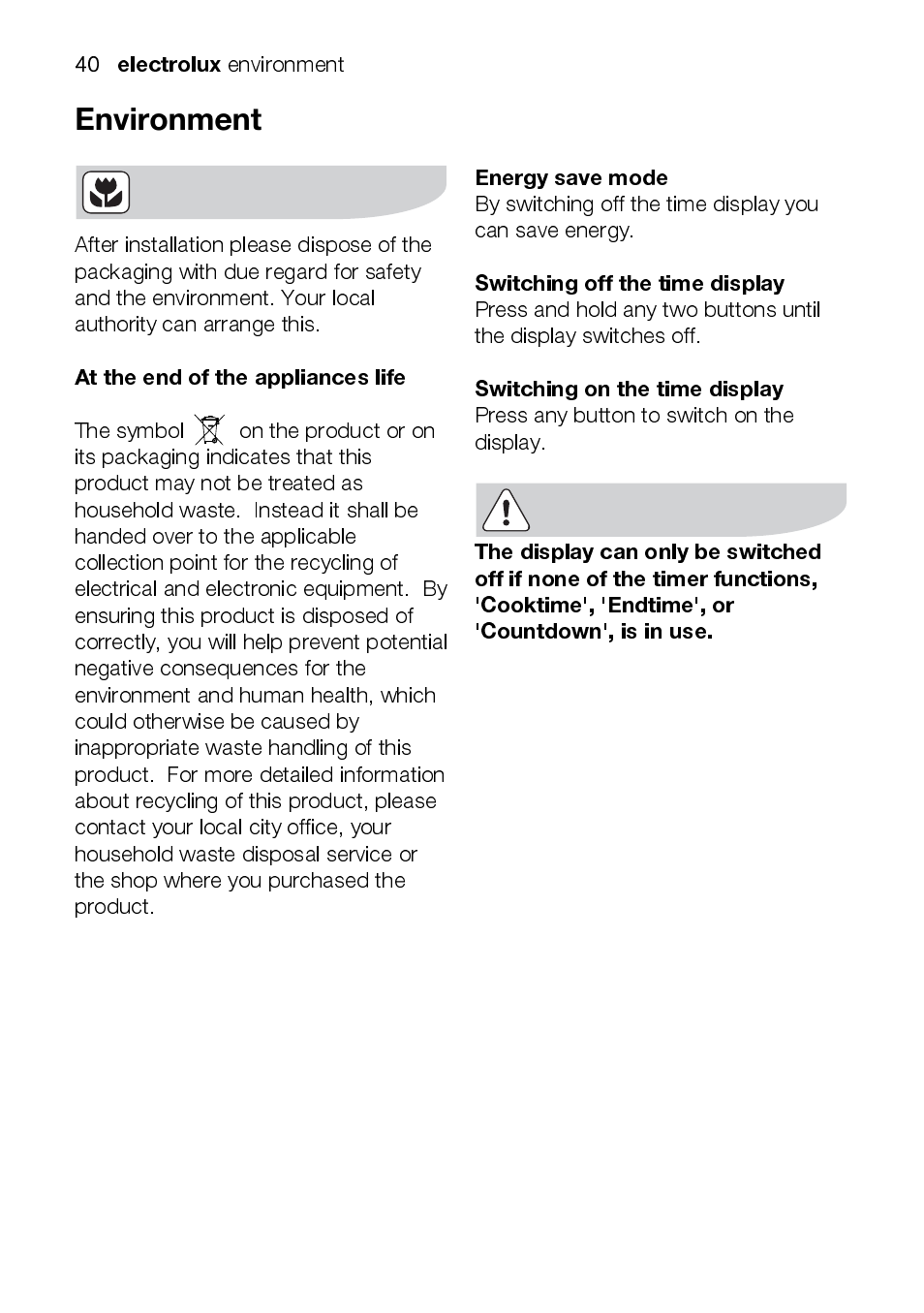 Electrolux EOD43102 User Manual | Page 40 / 48