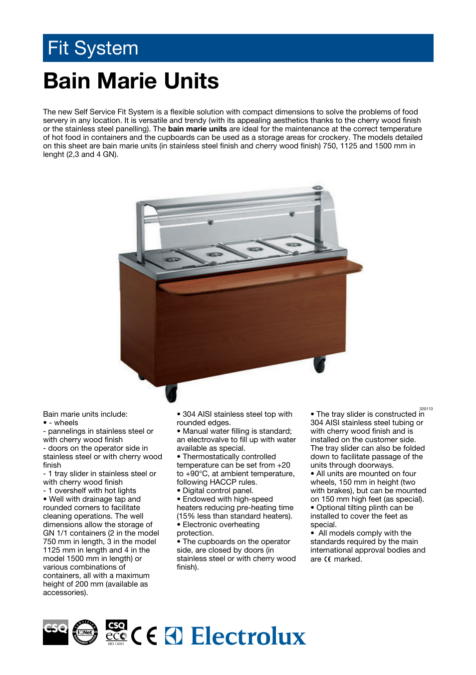 Electrolux Bain Marie Units User Manual | 2 pages