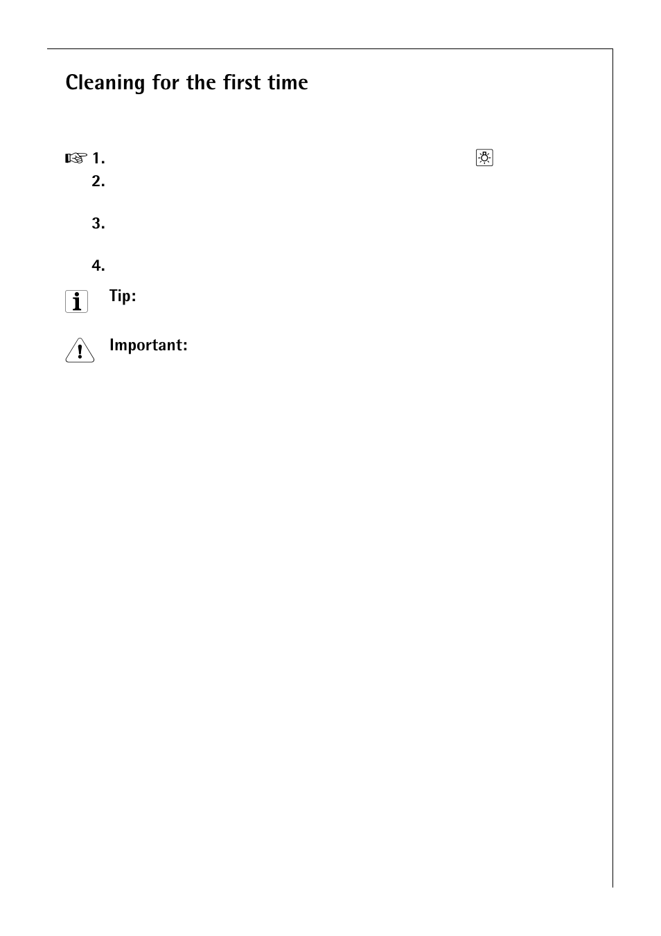 Cleaning for the first time | Electrolux B 2190 User Manual | Page 13 / 56