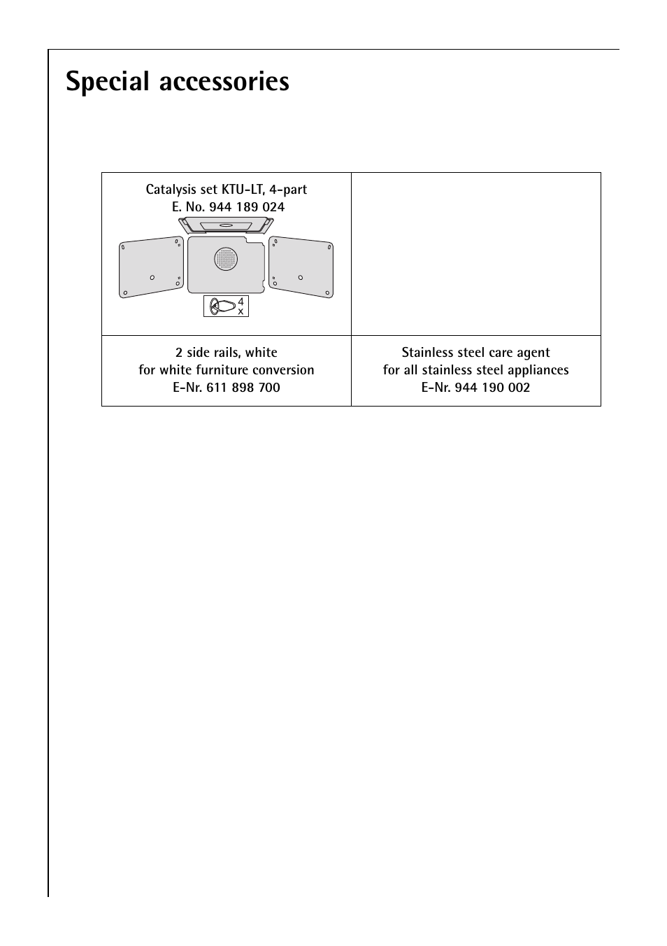 Special accessories | Electrolux B 2190 User Manual | Page 44 / 56