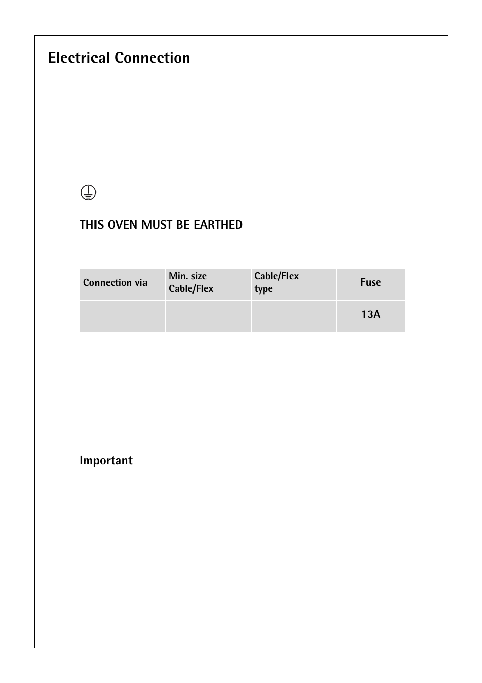 Electrical connection | Electrolux B 2190 User Manual | Page 54 / 56