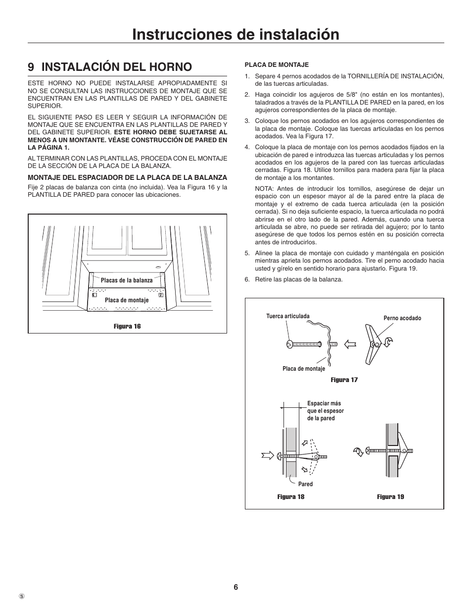 Instrucciones de instalación, 9 instalación del horno | Electrolux TINSEB484MRR0 User Manual | Page 14 / 24