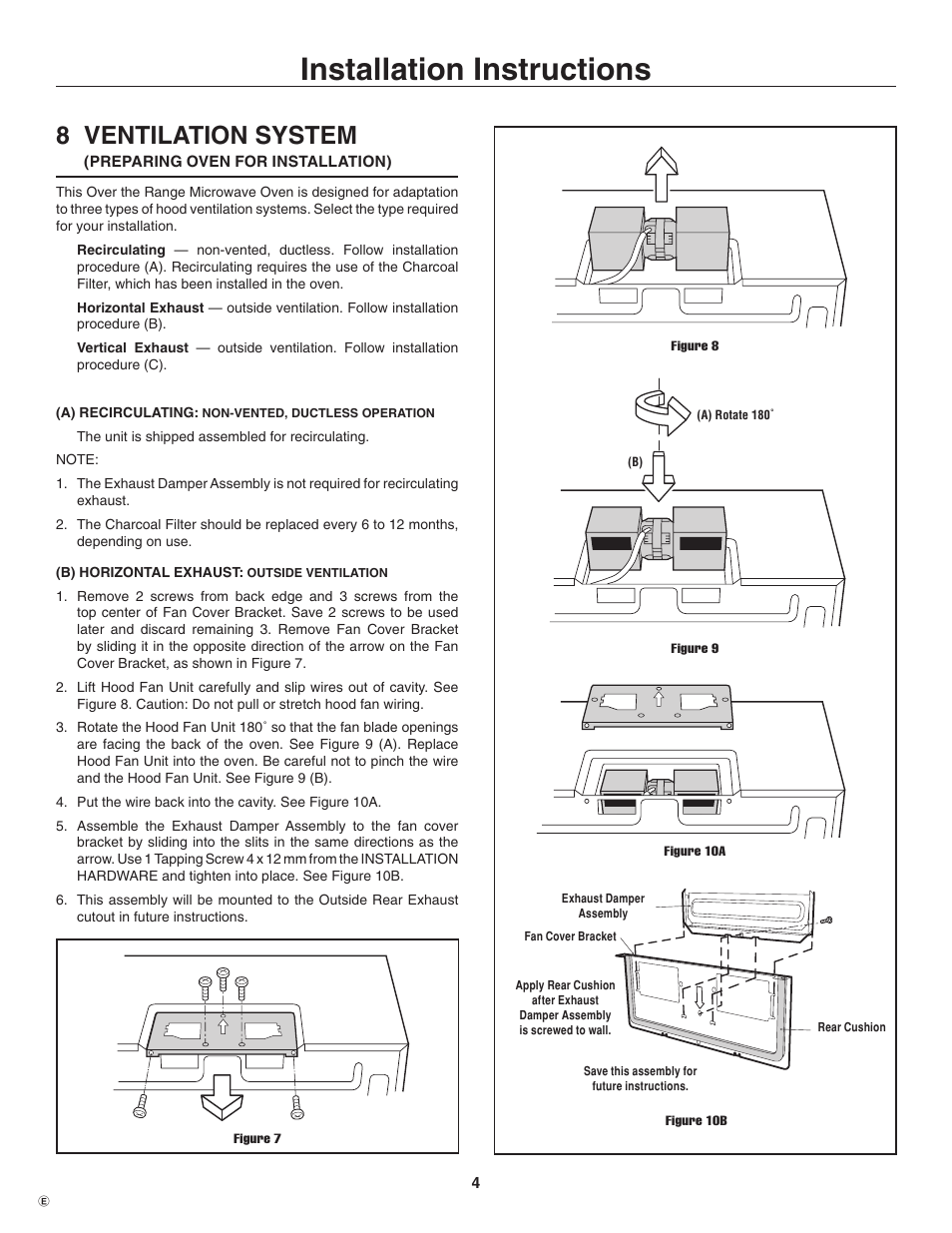 Installation instructions, 8 ventilation system | Electrolux TINSEB484MRR0 User Manual | Page 4 / 24