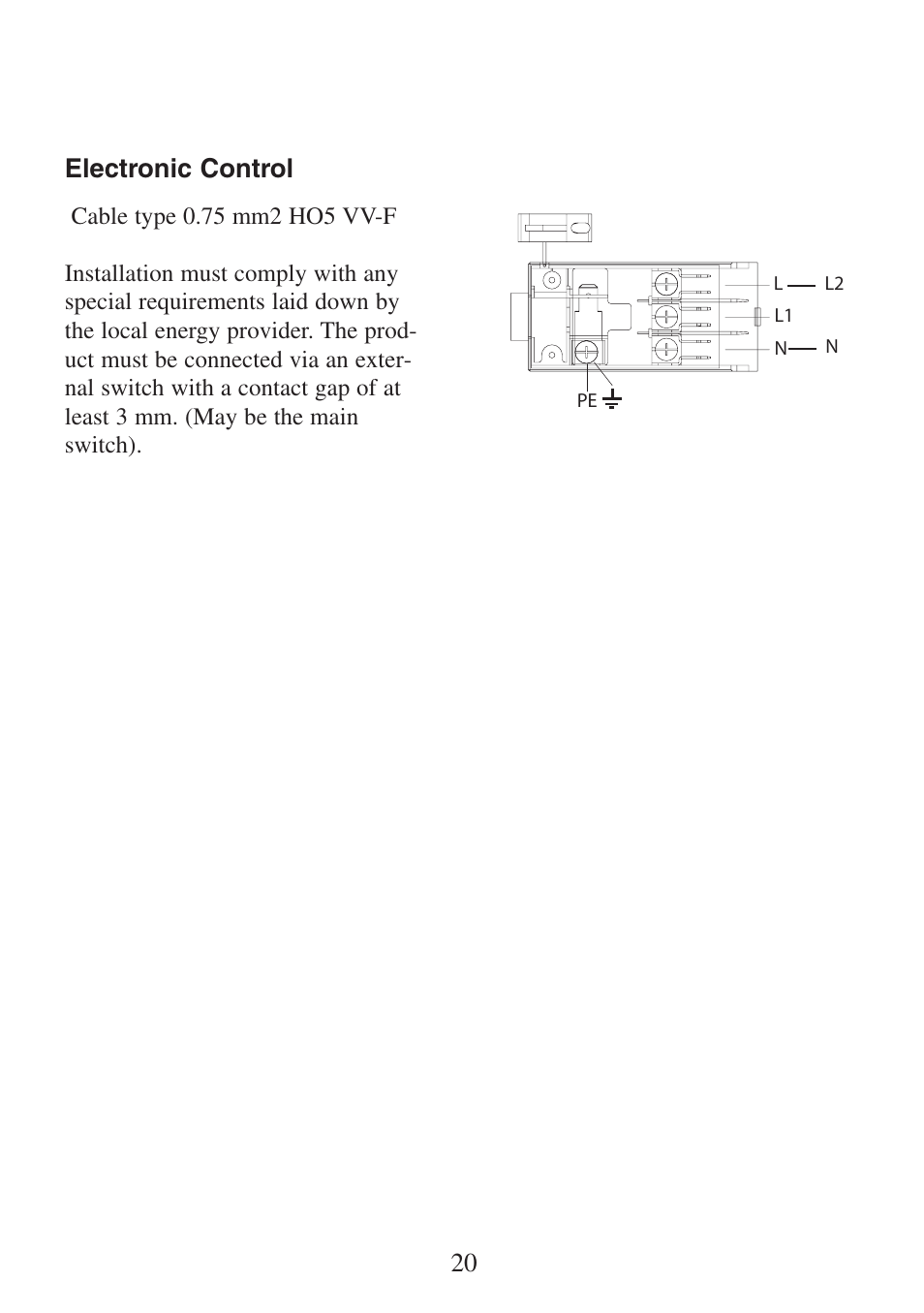 20 electronic control | Electrolux FM 4300G-an User Manual | Page 20 / 32