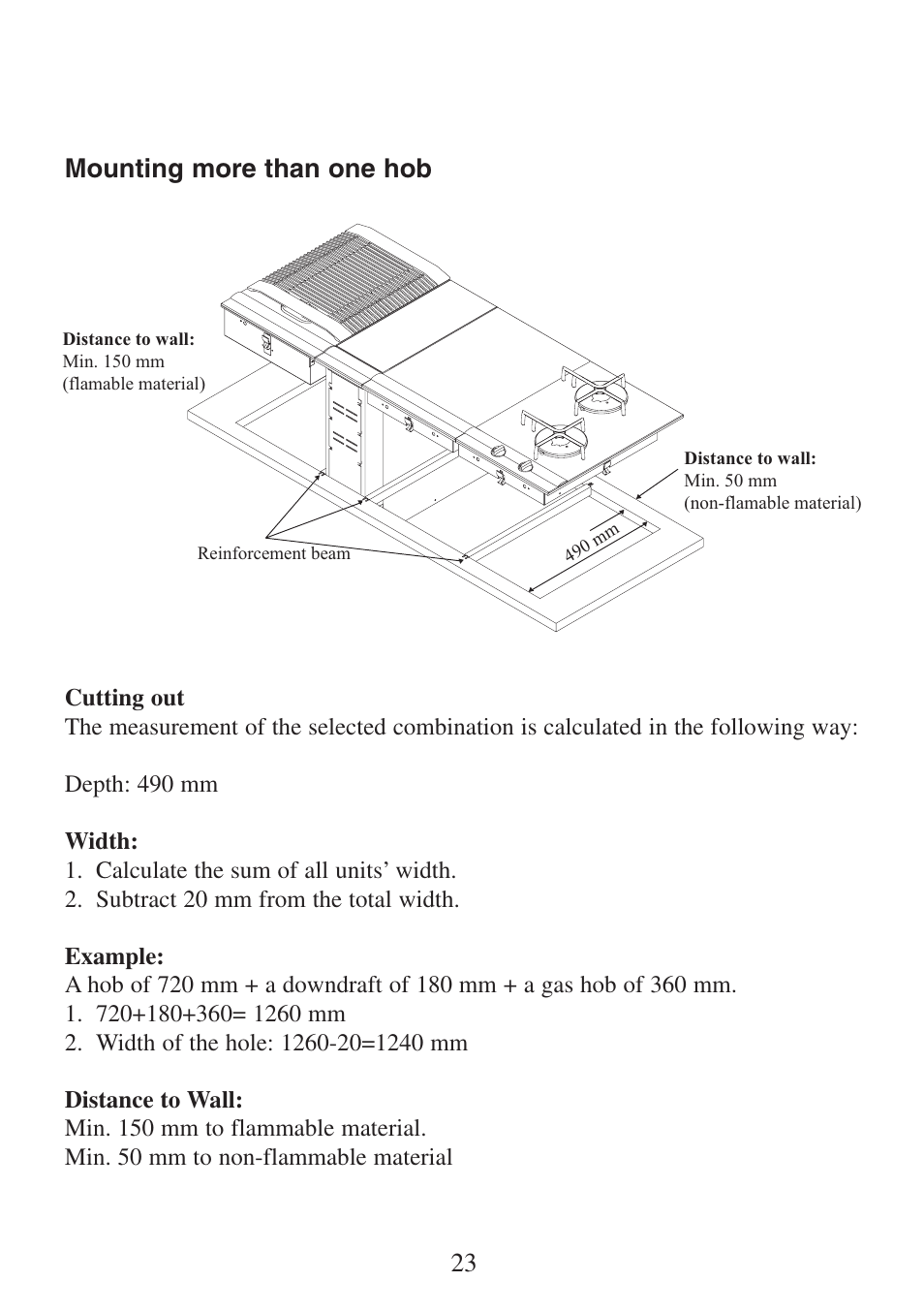 23 mounting more than one hob | Electrolux FM 4300G-an User Manual | Page 23 / 32