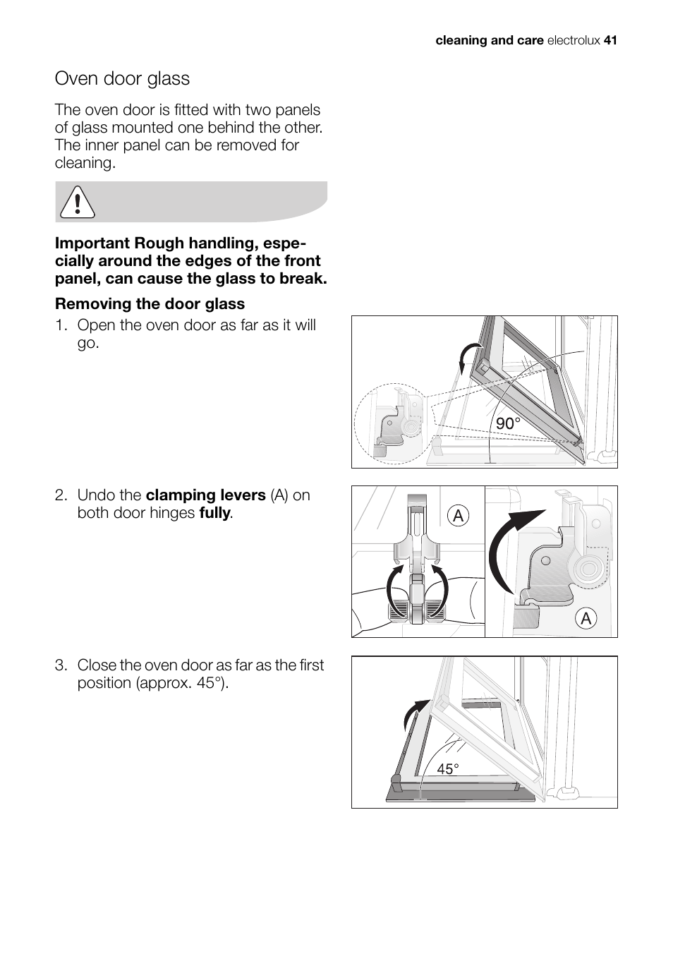 Oven door glass | Electrolux Built-In Electric EOB51000 User Manual | Page 41 / 56