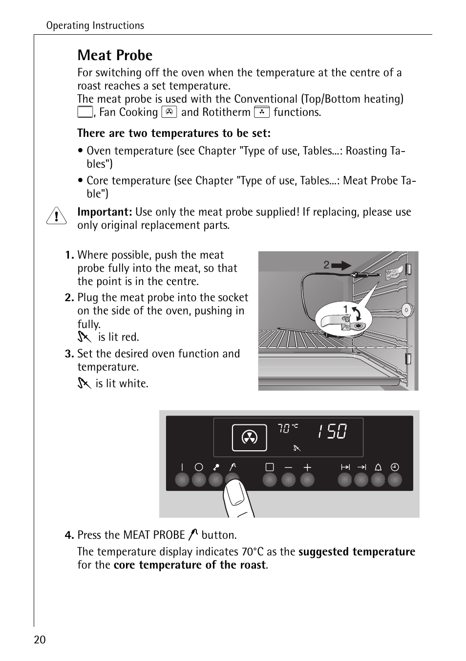 Meat probe | Electrolux B8920 User Manual | Page 20 / 76