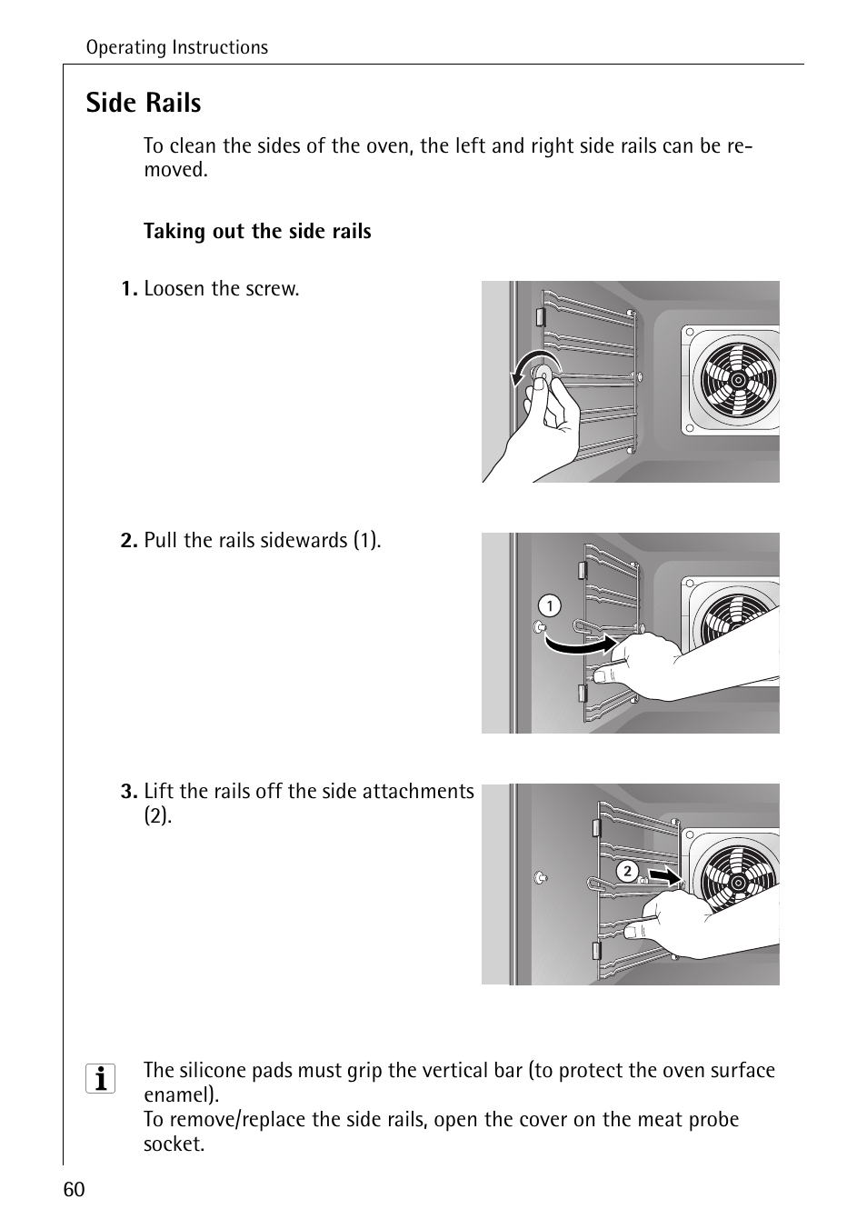 Side rails | Electrolux B8920 User Manual | Page 60 / 76