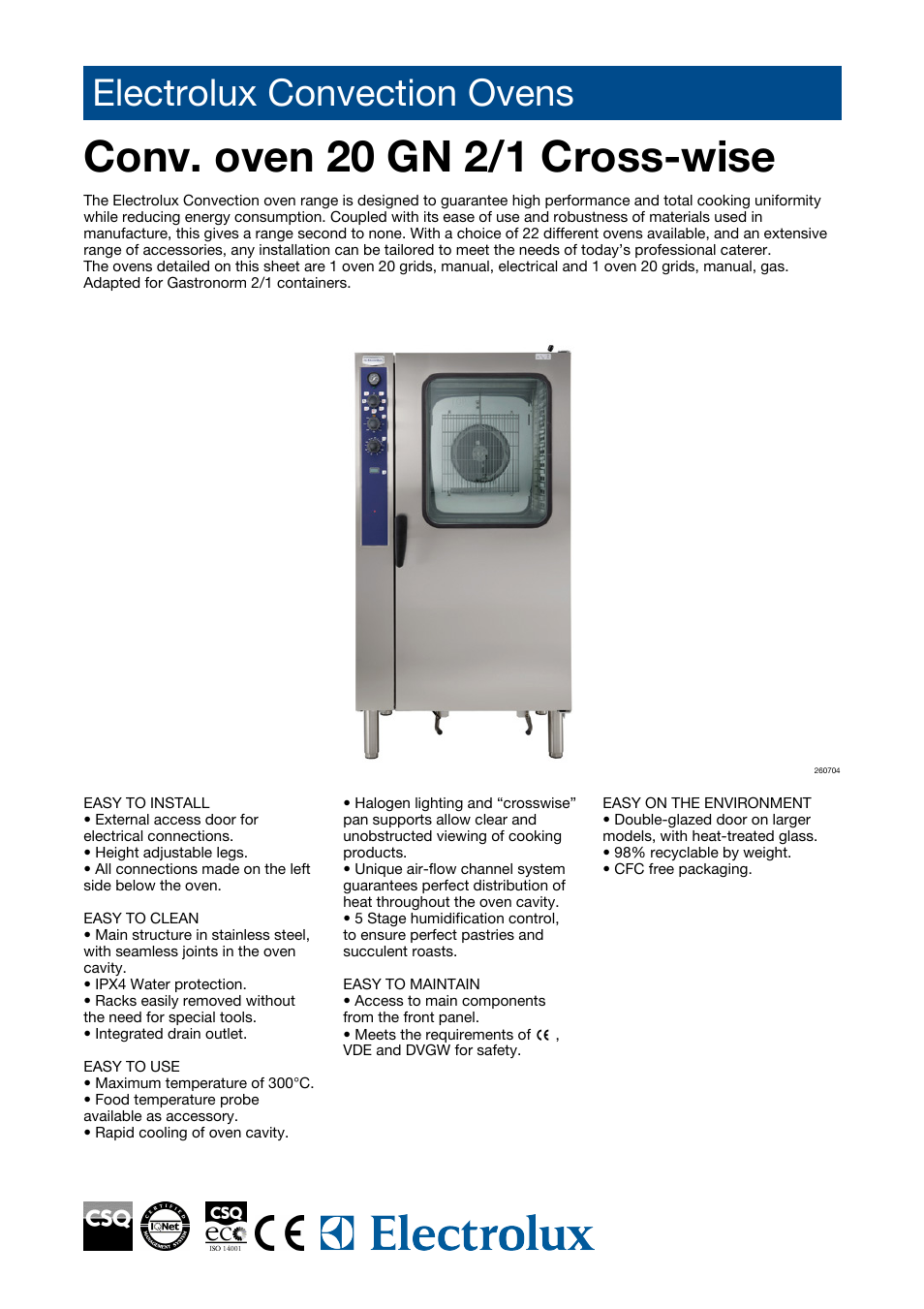 Electrolux 260709 User Manual | 2 pages