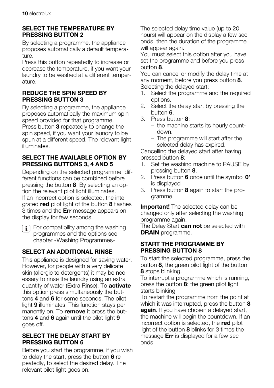 Electrolux EWW 167443 W User Manual | Page 10 / 32