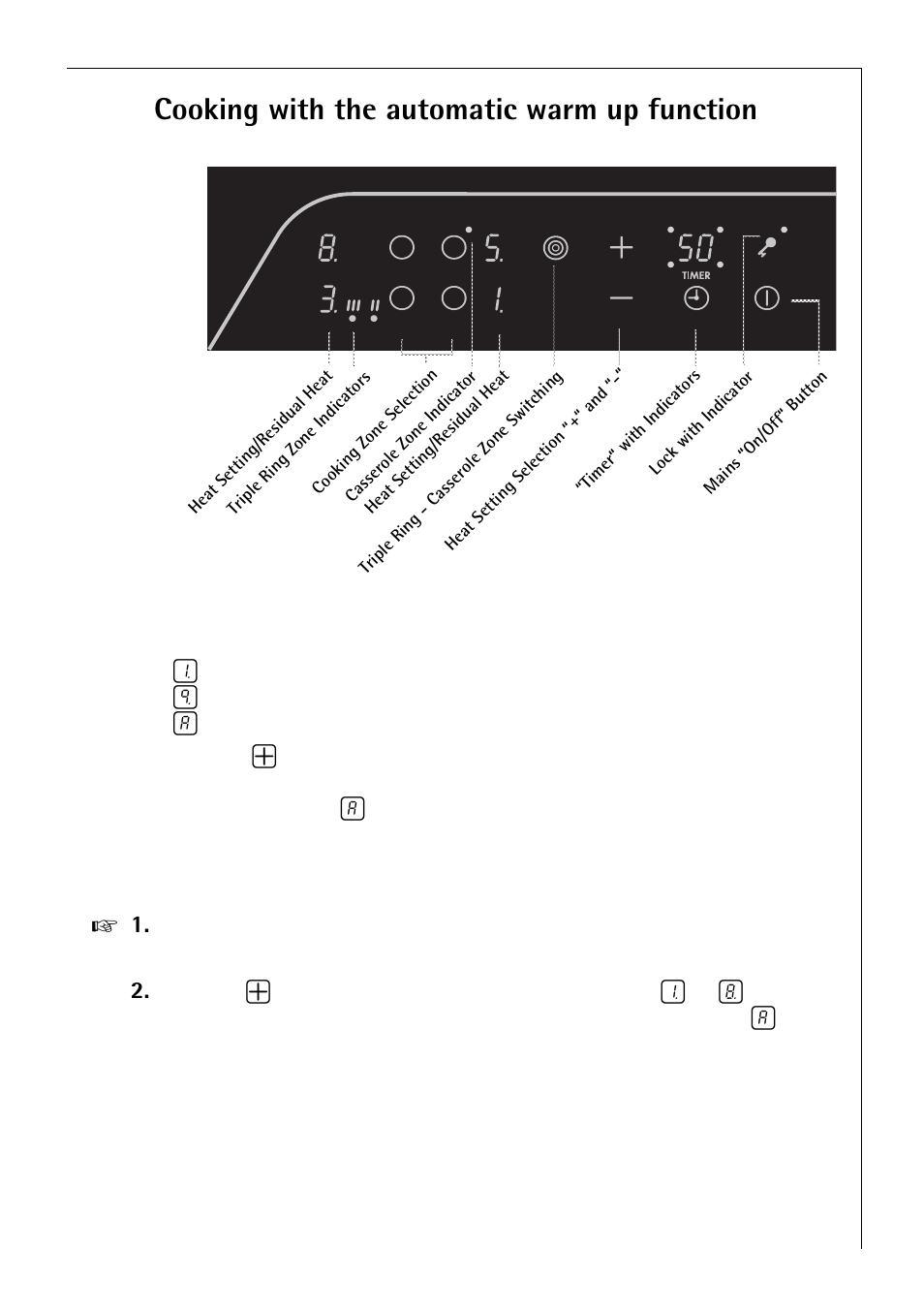 Cooking with the automatic warm up function | Electrolux 65300 K User Manual | Page 15 / 40