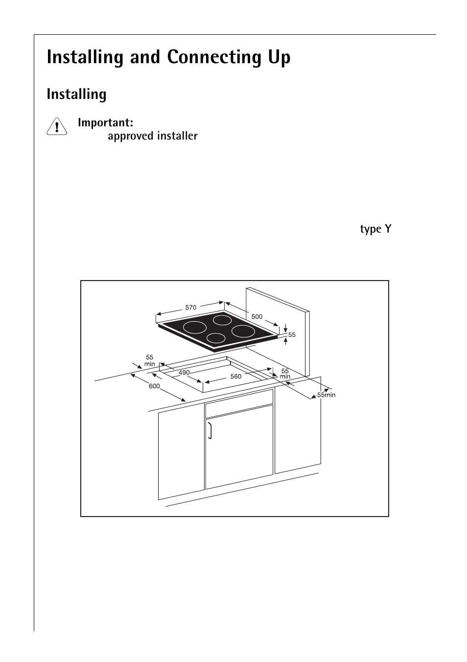 Installing and connecting up | Electrolux 65300 K User Manual | Page 34 / 40