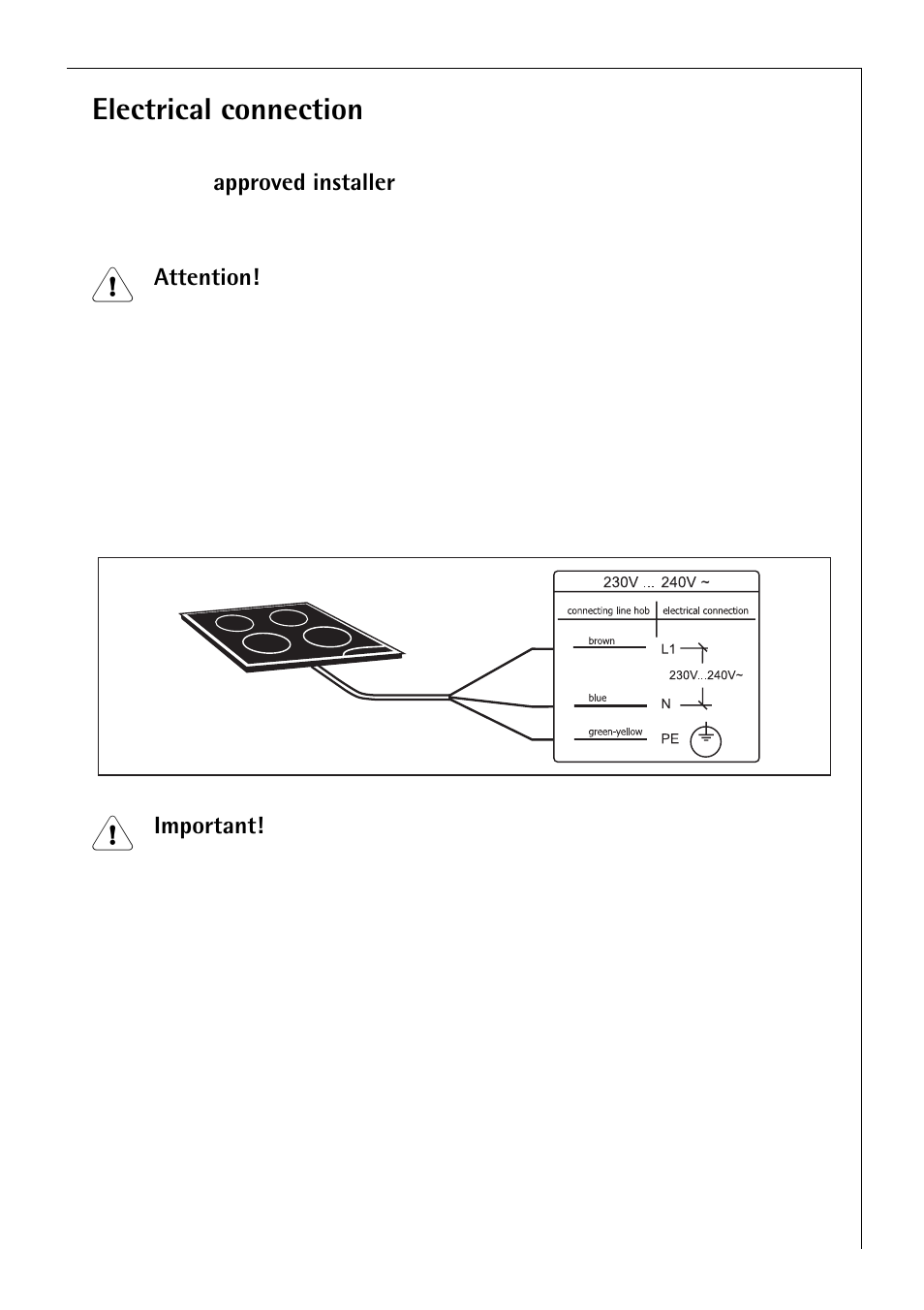 Electrical connection | Electrolux 65300 K User Manual | Page 37 / 40
