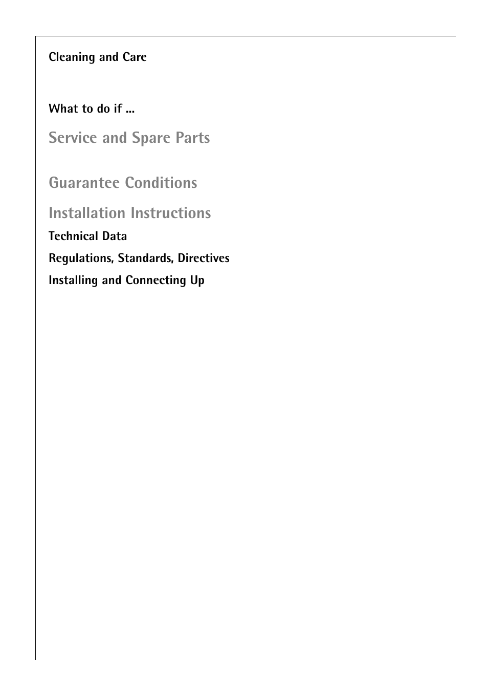 Service and spare parts, Guarantee conditions, Installation instructions | Electrolux 65300 K User Manual | Page 4 / 40