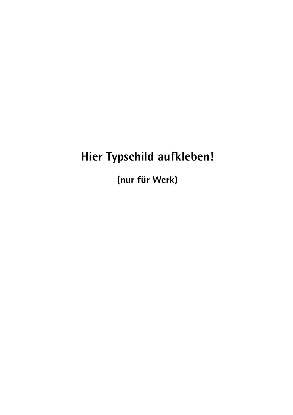 Hier typschild aufkleben | Electrolux 65300 K User Manual | Page 40 / 40