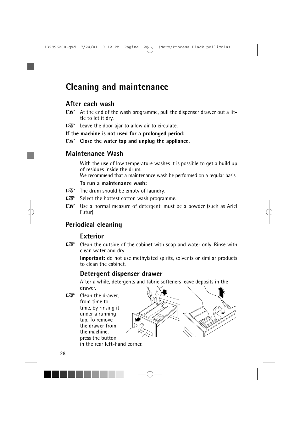 Cleaning and maintenance | Electrolux 10500 VI User Manual | Page 28 / 52