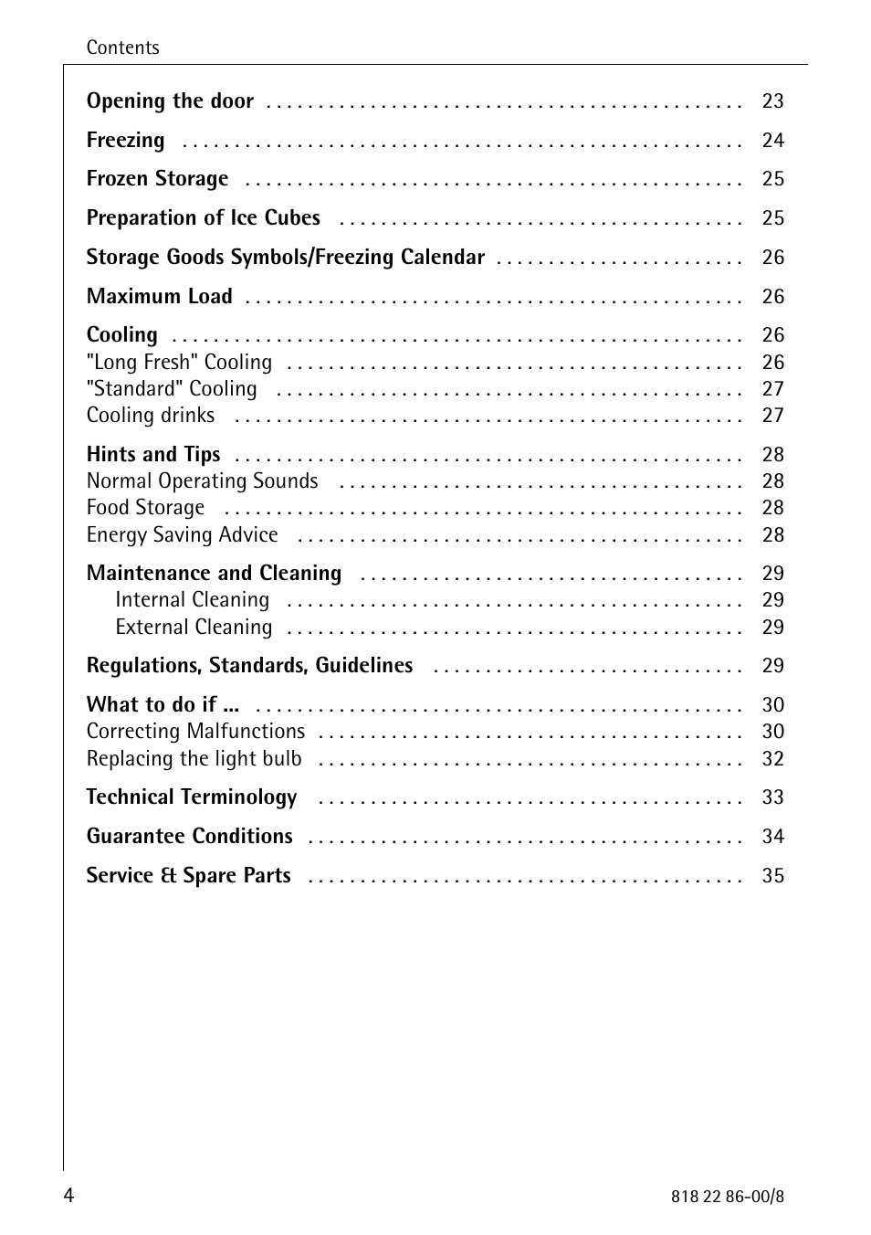 Electrolux ARCTIS Electronic Freezer no_frost User Manual | Page 4 / 36