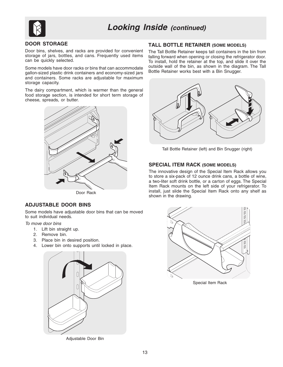 Looking inside, Continued) | Electrolux 240400112 User Manual | Page 13 / 21