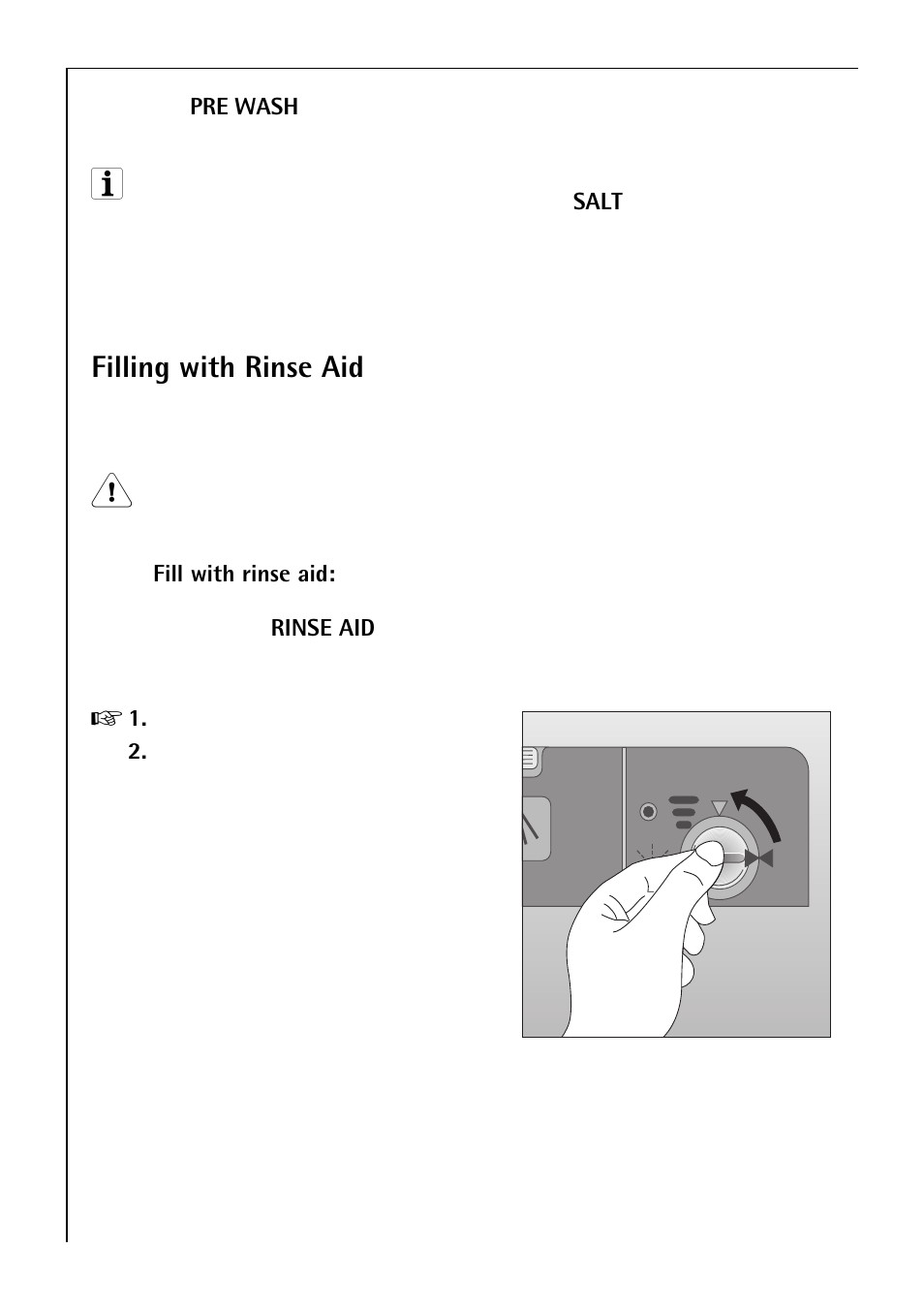 Filling with rinse aid | Electrolux 50750 i User Manual | Page 12 / 40