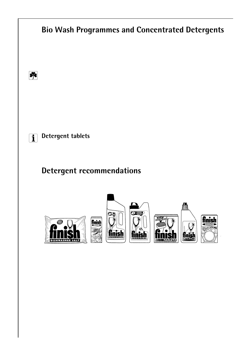 Bio wash programmes and concentrated detergents, Detergent recommendations | Electrolux 50750 i User Manual | Page 20 / 40