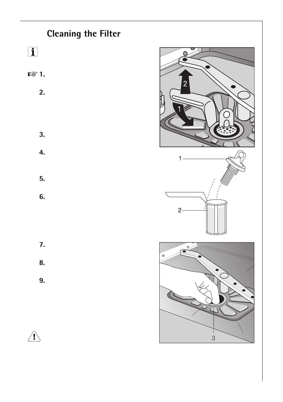 Cleaning the filter | Electrolux 50750 i User Manual | Page 25 / 40