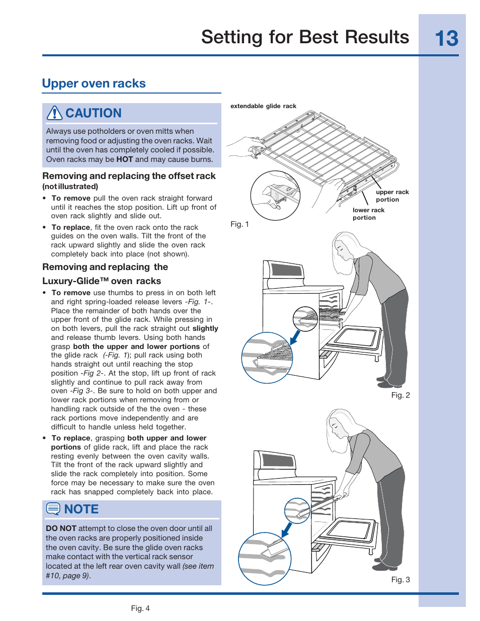 Setting for best results | Electrolux 316520101 User Manual | Page 13 / 68