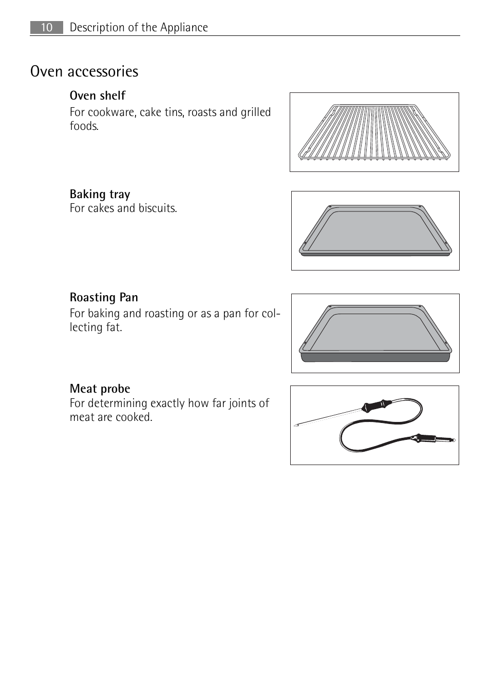 Oven accessories | Electrolux E4431-5 User Manual | Page 10 / 68