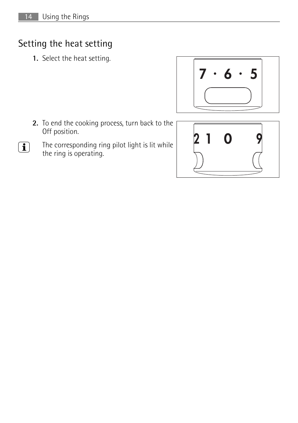 Setting the heat setting | Electrolux E4431-5 User Manual | Page 14 / 68