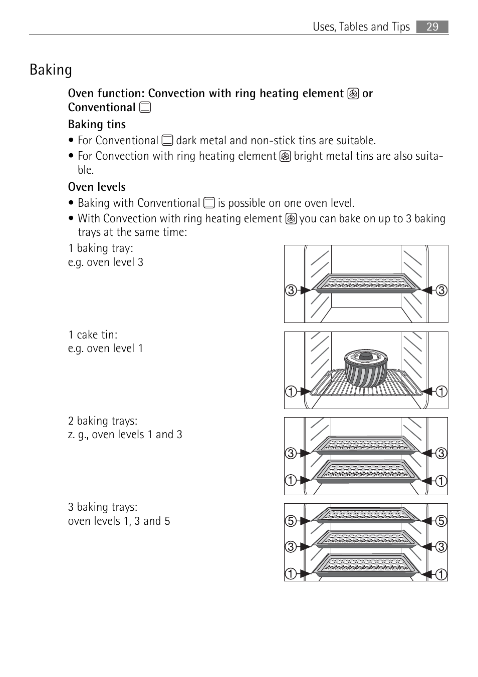 Baking | Electrolux E4431-5 User Manual | Page 29 / 68