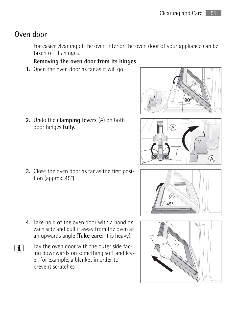 Oven door | Electrolux E4431-5 User Manual | Page 51 / 68