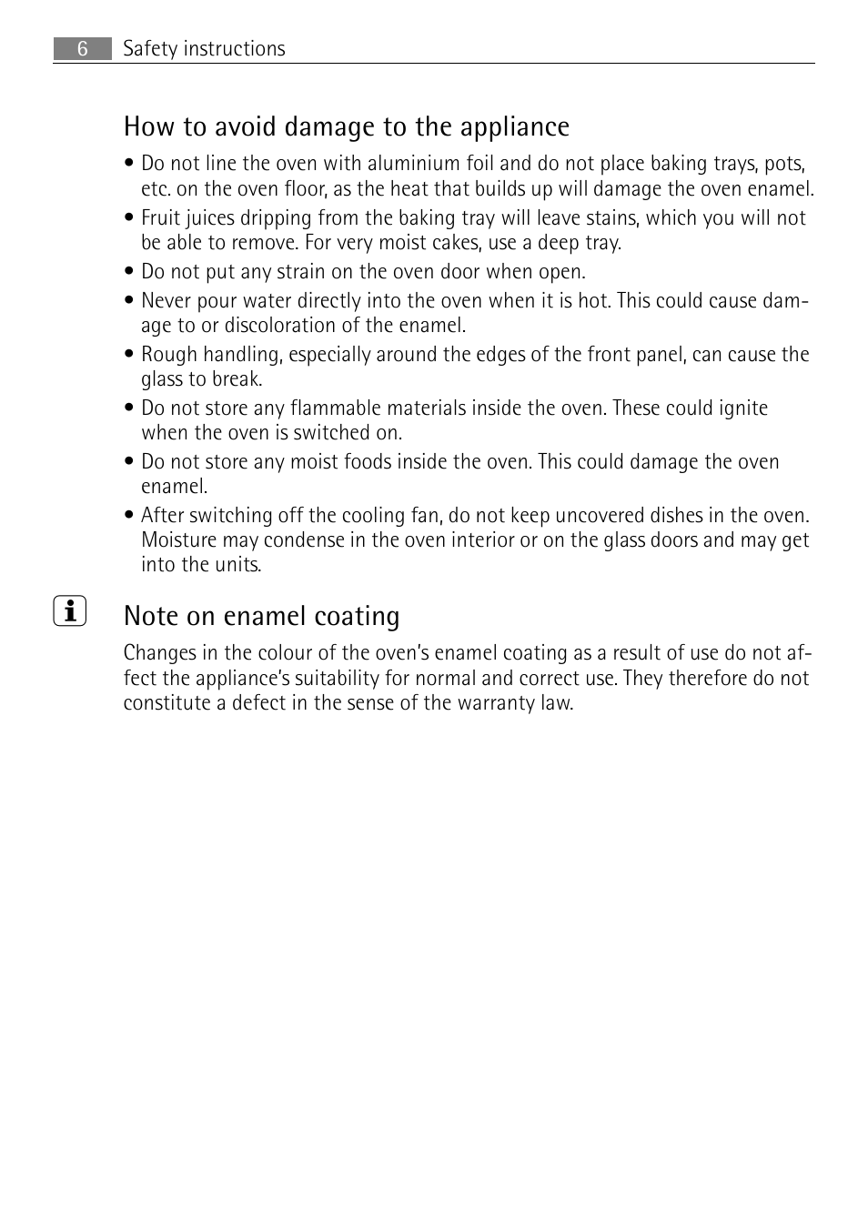 How to avoid damage to the appliance | Electrolux E4431-5 User Manual | Page 6 / 68