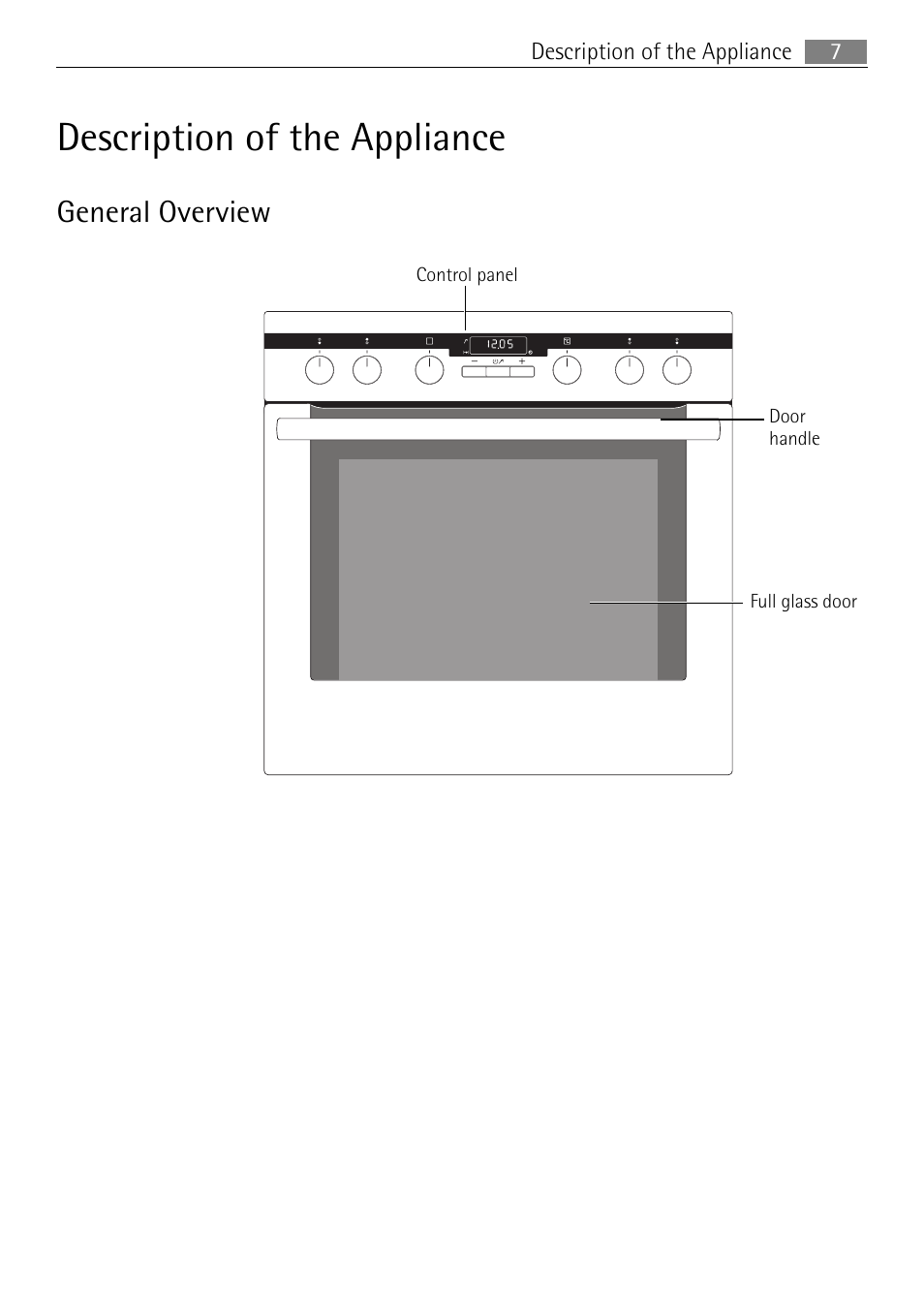 Description of the appliance, General overview | Electrolux E4431-5 User Manual | Page 7 / 68