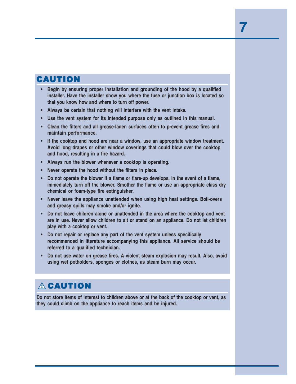 Ca caution ution ution ution ution | Electrolux E48WV12EPS User Manual | Page 7 / 14
