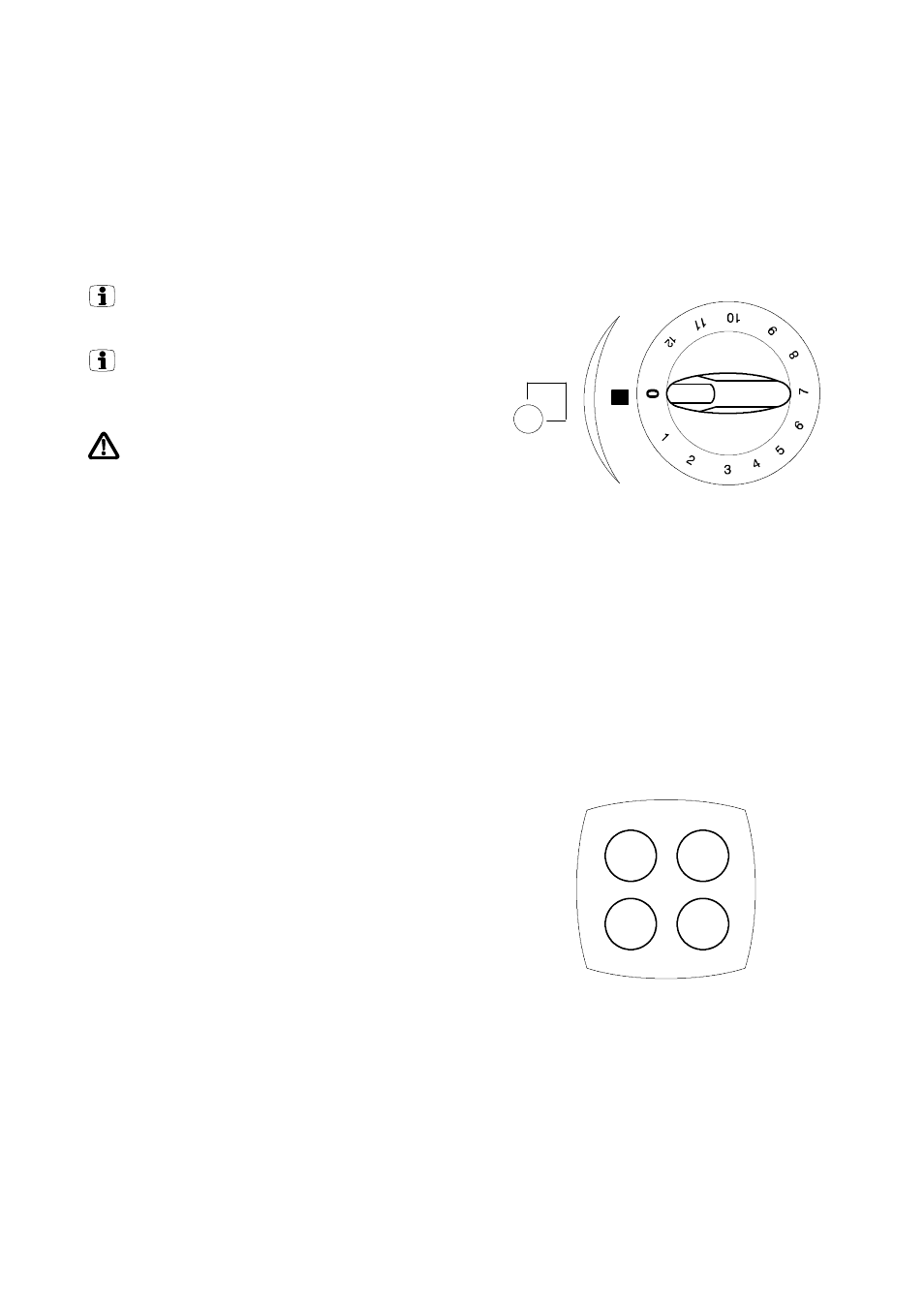 Operating instructions, Heat control knobs, Residual heat indicator | Electrolux EHO 603 K User Manual | Page 7 / 20