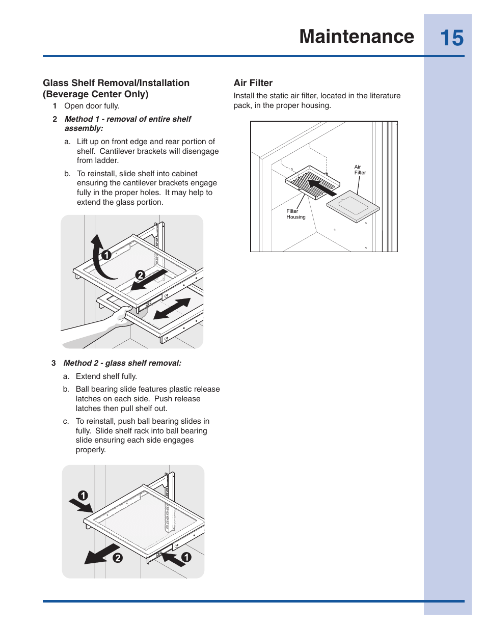 Maintenance | Electrolux 5303918374 User Manual | Page 15 / 17
