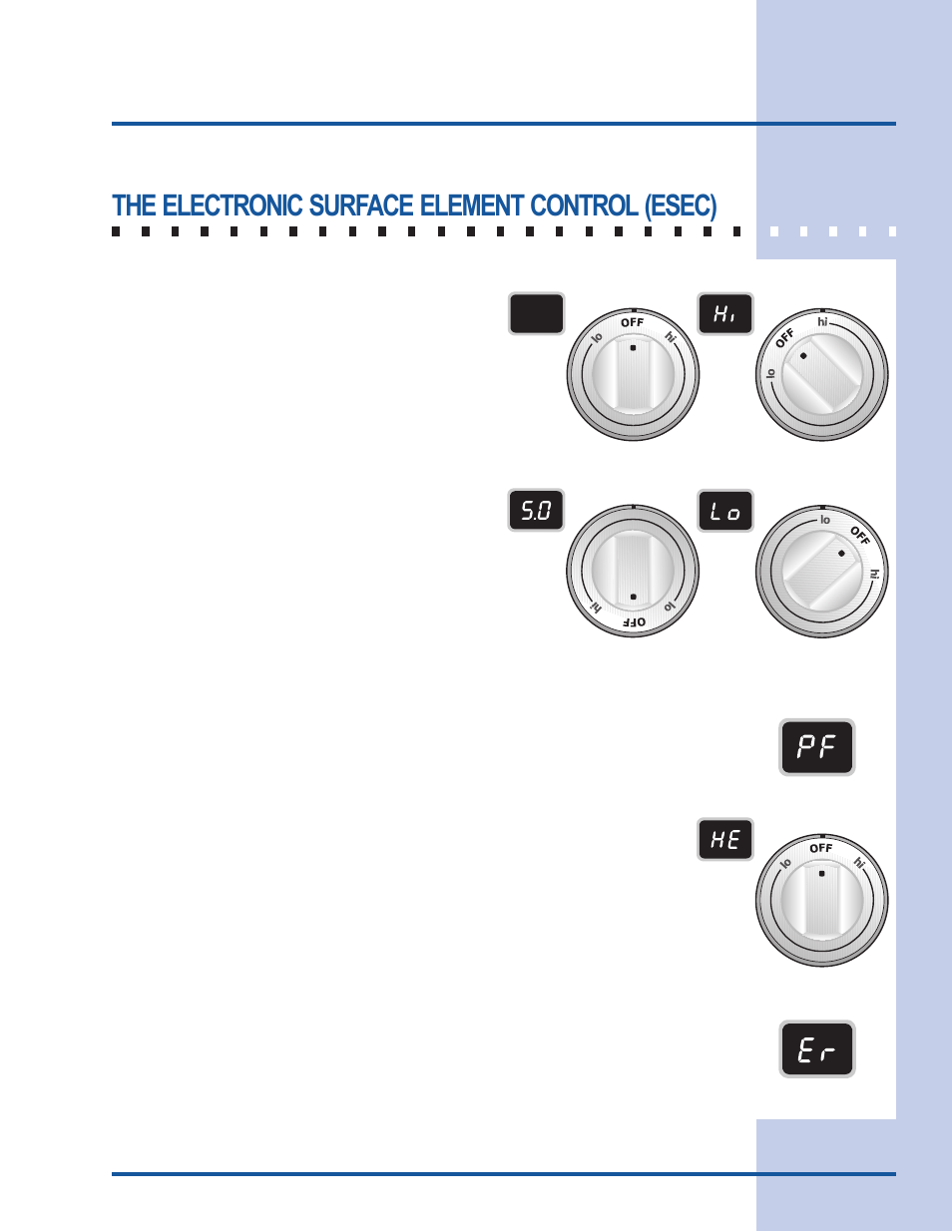 Setting surface controls, The electronic surface element control (esec) | Electrolux E36EC75HSS User Manual | Page 9 / 20