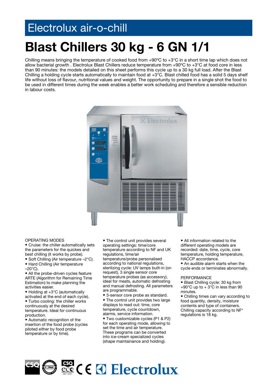 Electrolux Air-O-Chill 726692 User Manual | 4 pages