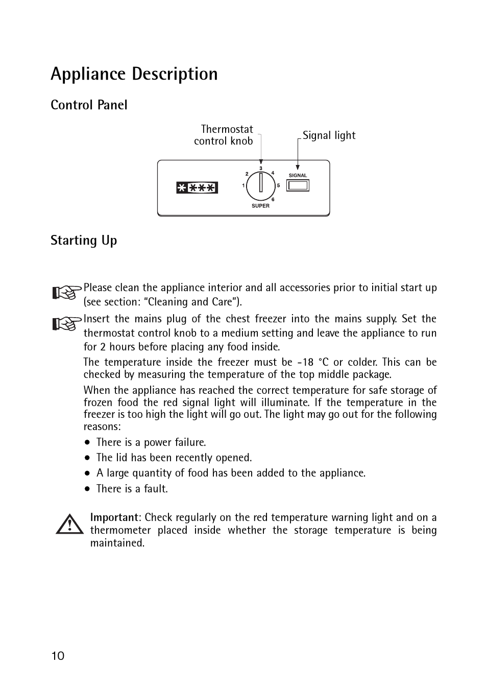 Appliance description | Electrolux 189 GT User Manual | Page 10 / 24
