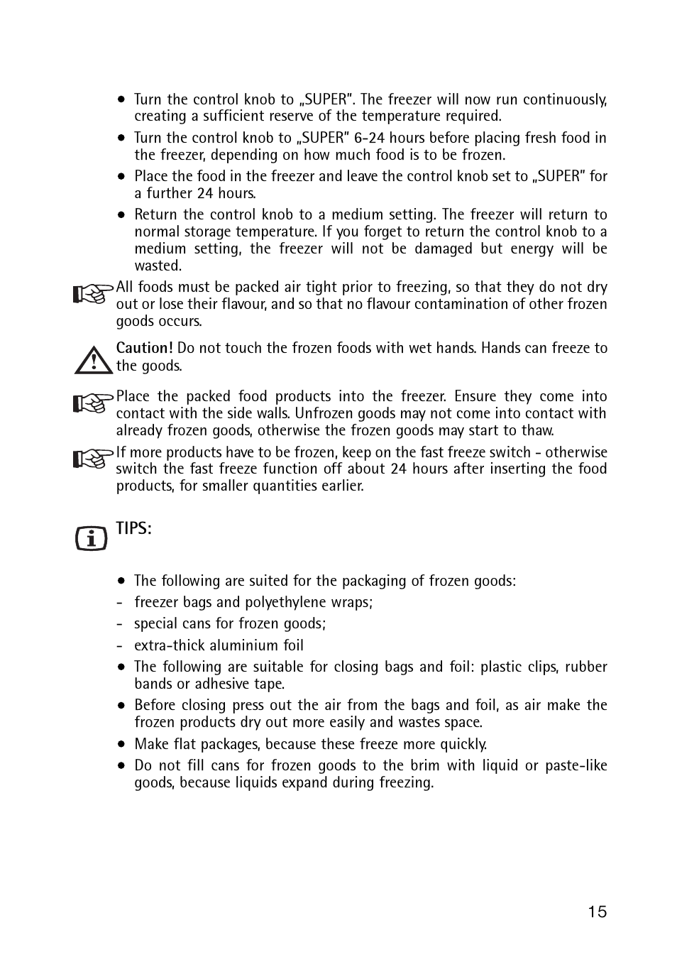 Electrolux 189 GT User Manual | Page 15 / 24