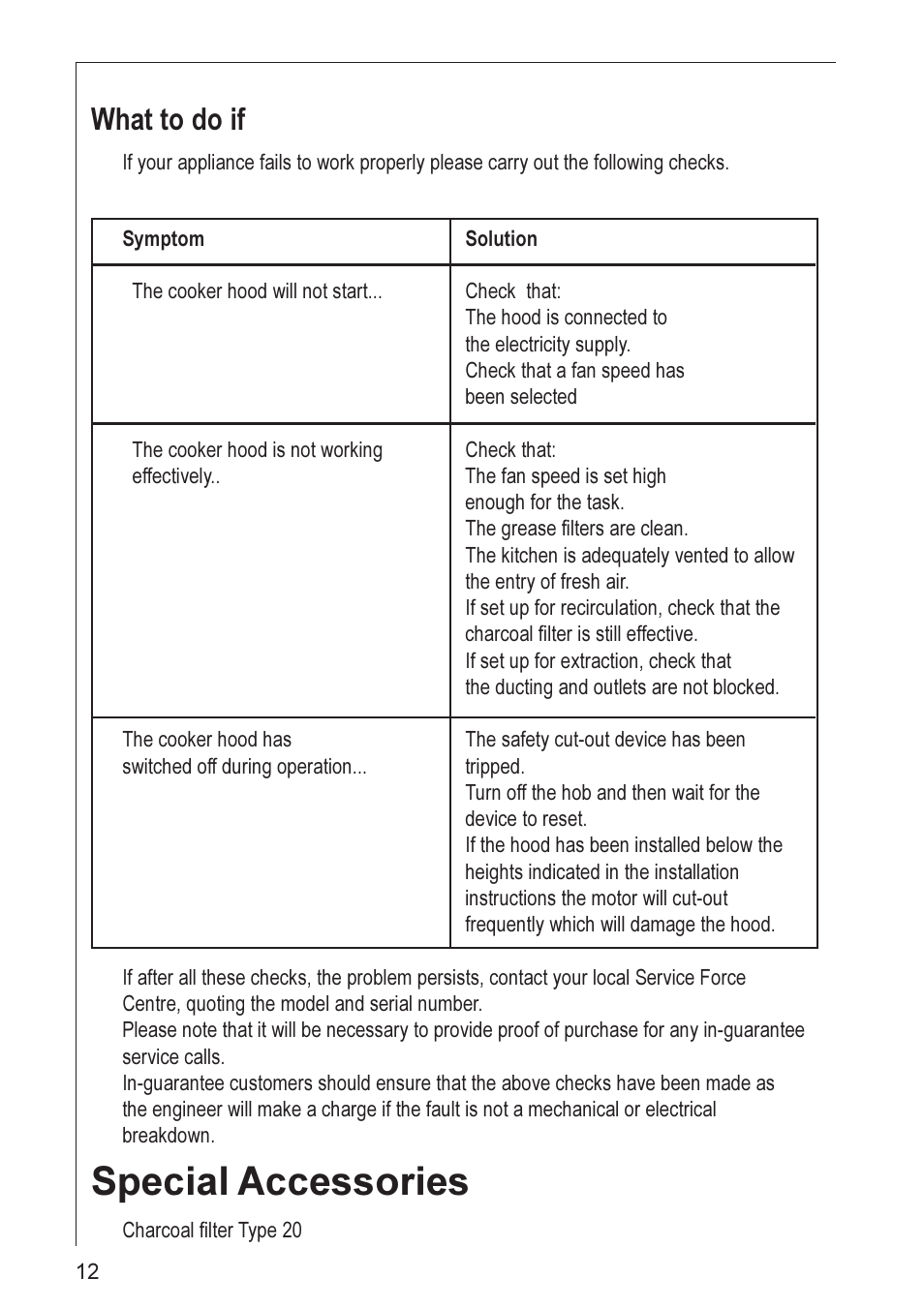 Special accessories, What to do if | Electrolux HD 8990 User Manual | Page 12 / 20