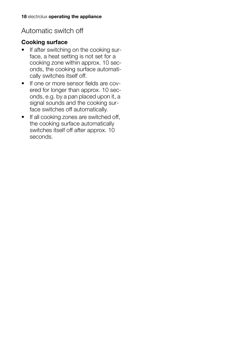 Automatic switch off | Electrolux EHS 36020 U User Manual | Page 18 / 44