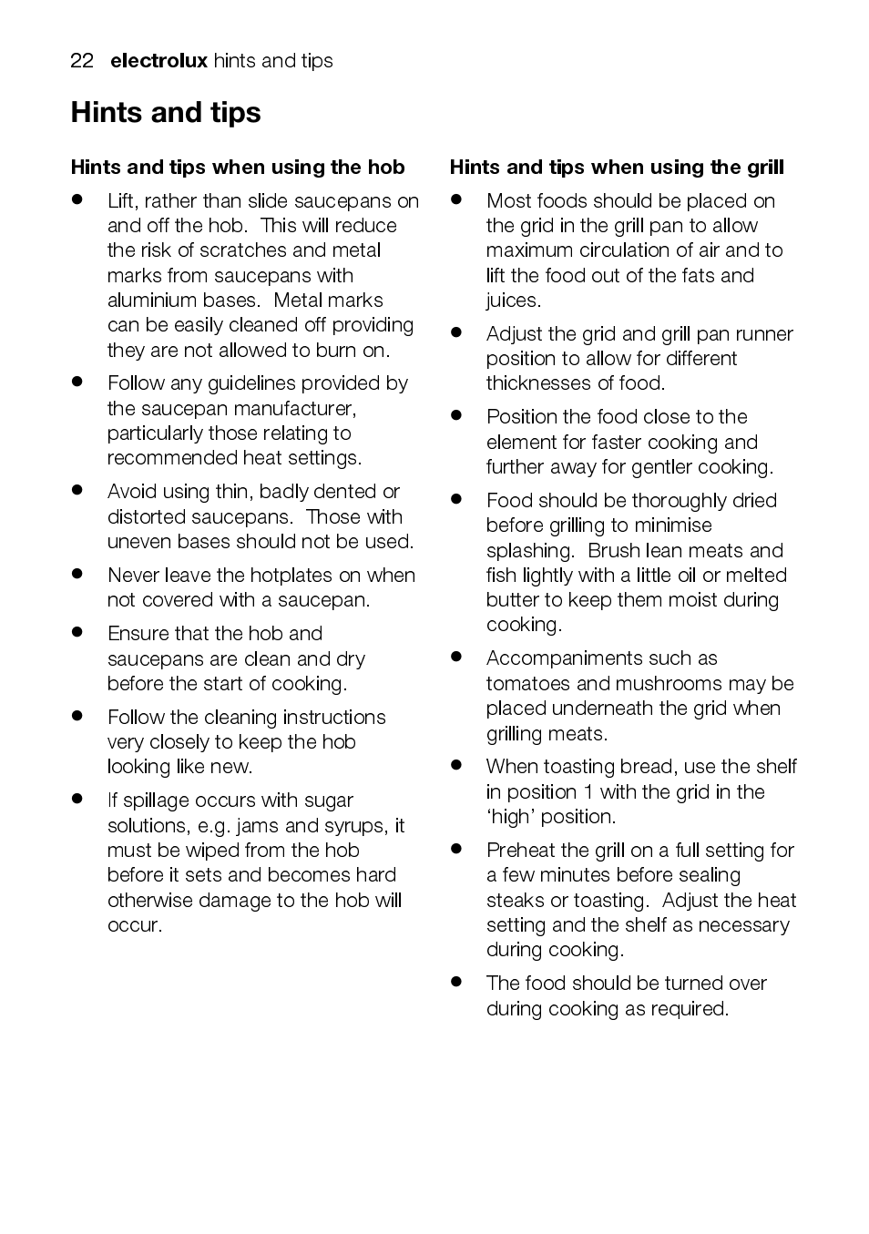 Electrolux EKC5045 User Manual | Page 22 / 44