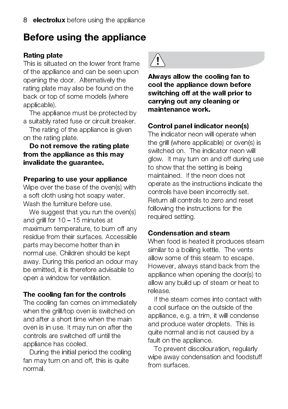Electrolux EKC5045 User Manual | Page 8 / 44